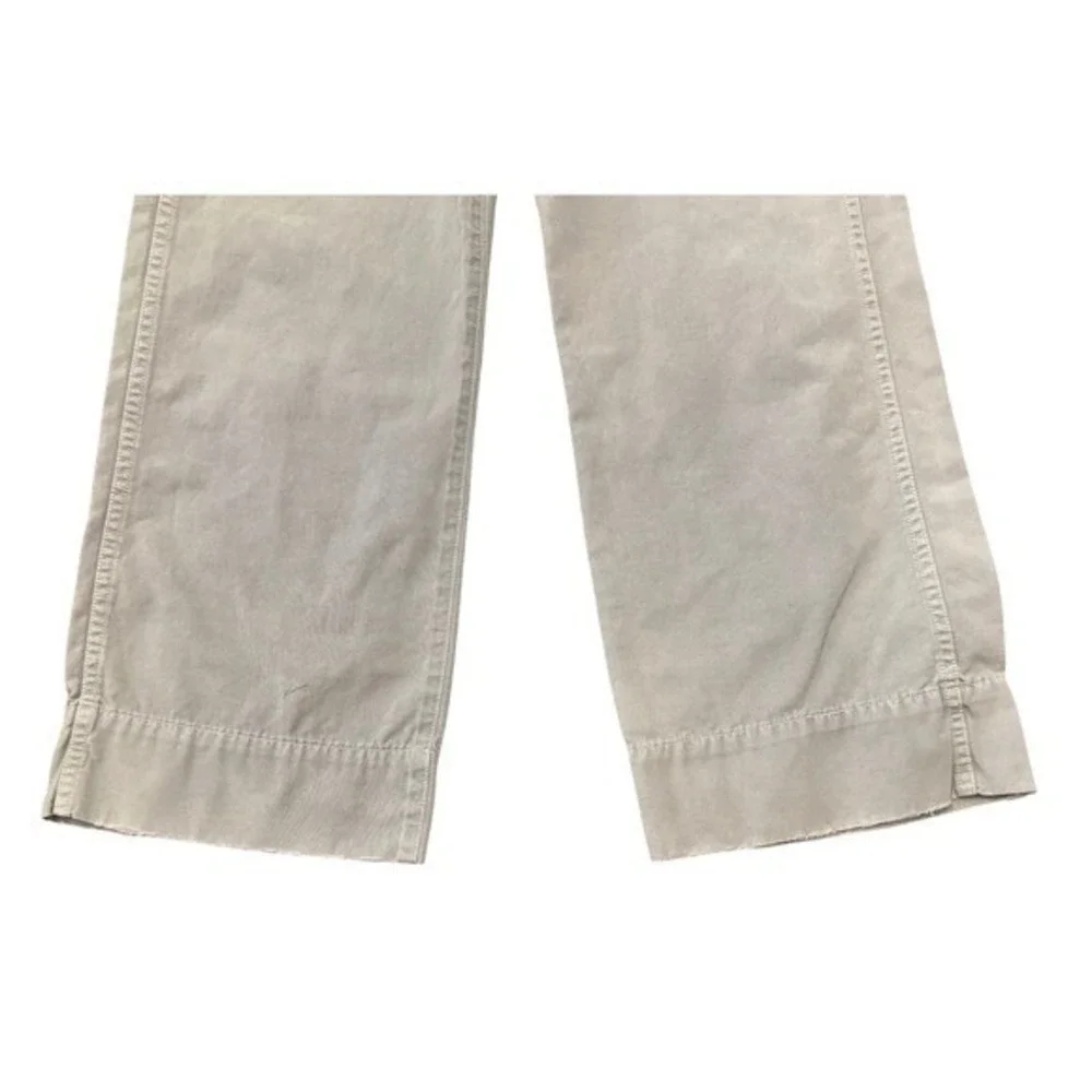AMO Easy Army Wide Leg Cropped Cotton Pants Size 27 Button Fly Cray Green - Picture 3 of 13